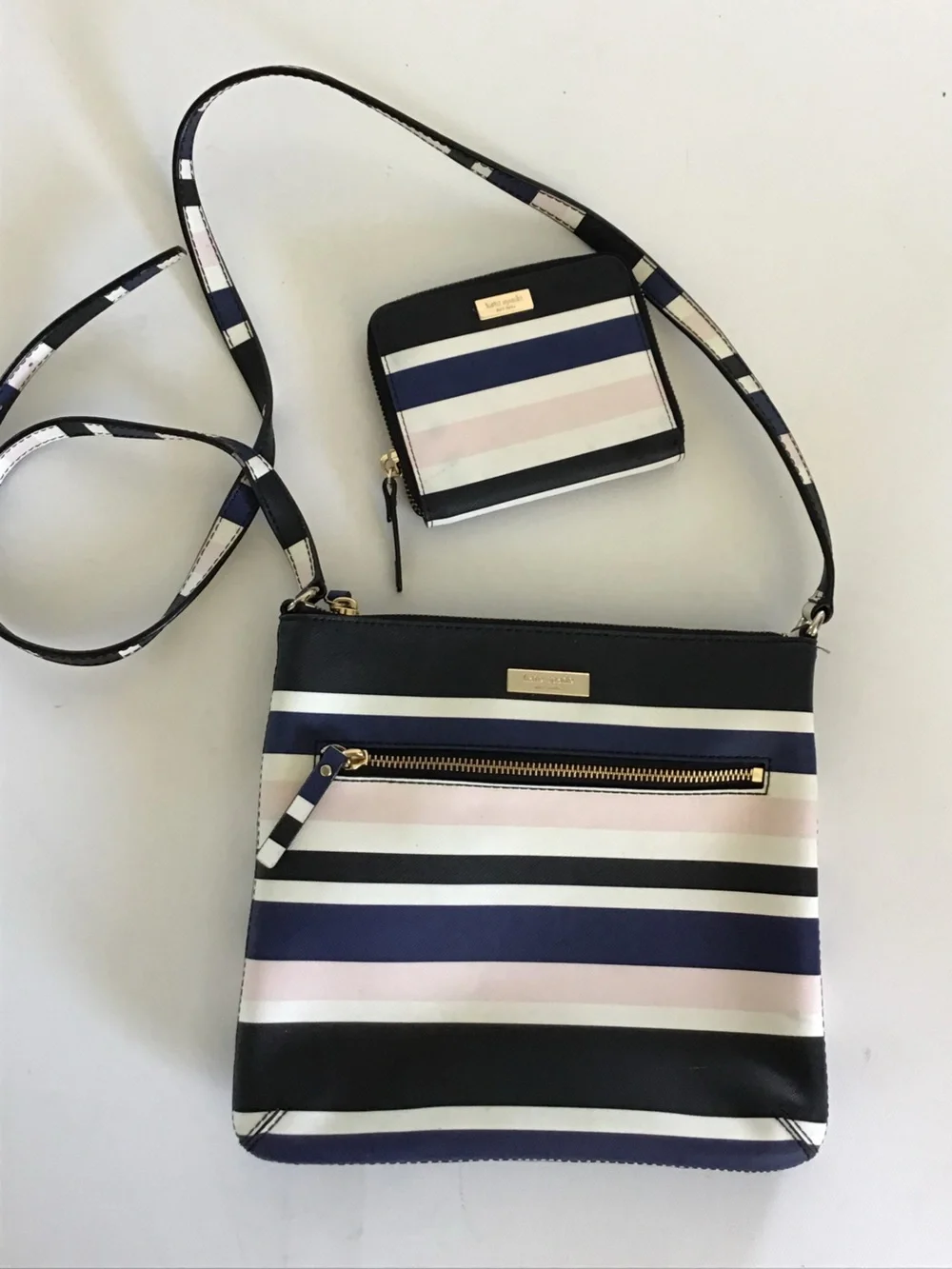 Kate Spade New York Grove Street Stripe Crossbody & Zip Around Wallet Set